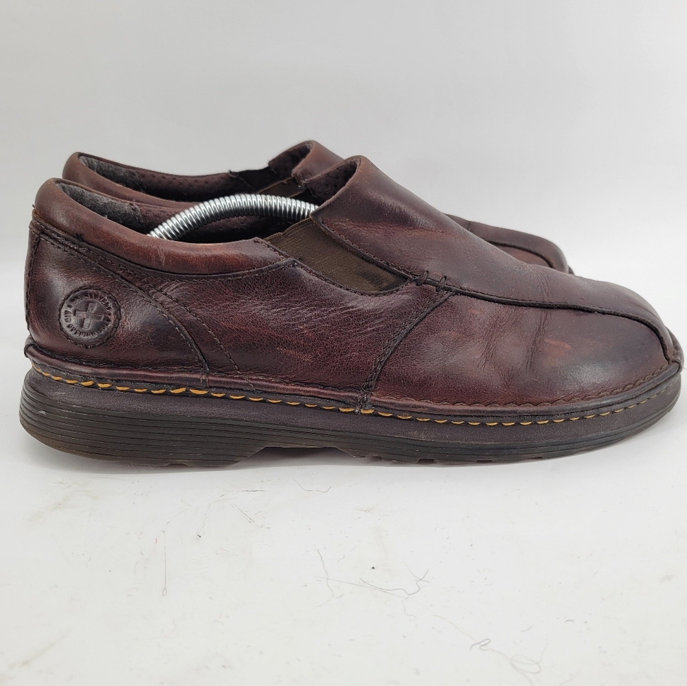 Dr Martens Tevin Men's Brown Leather Slip-On Shoes Size 12